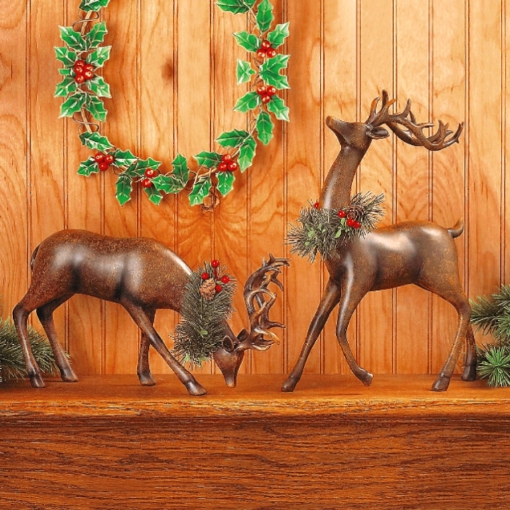 Deer Statues x 2 Large Decor